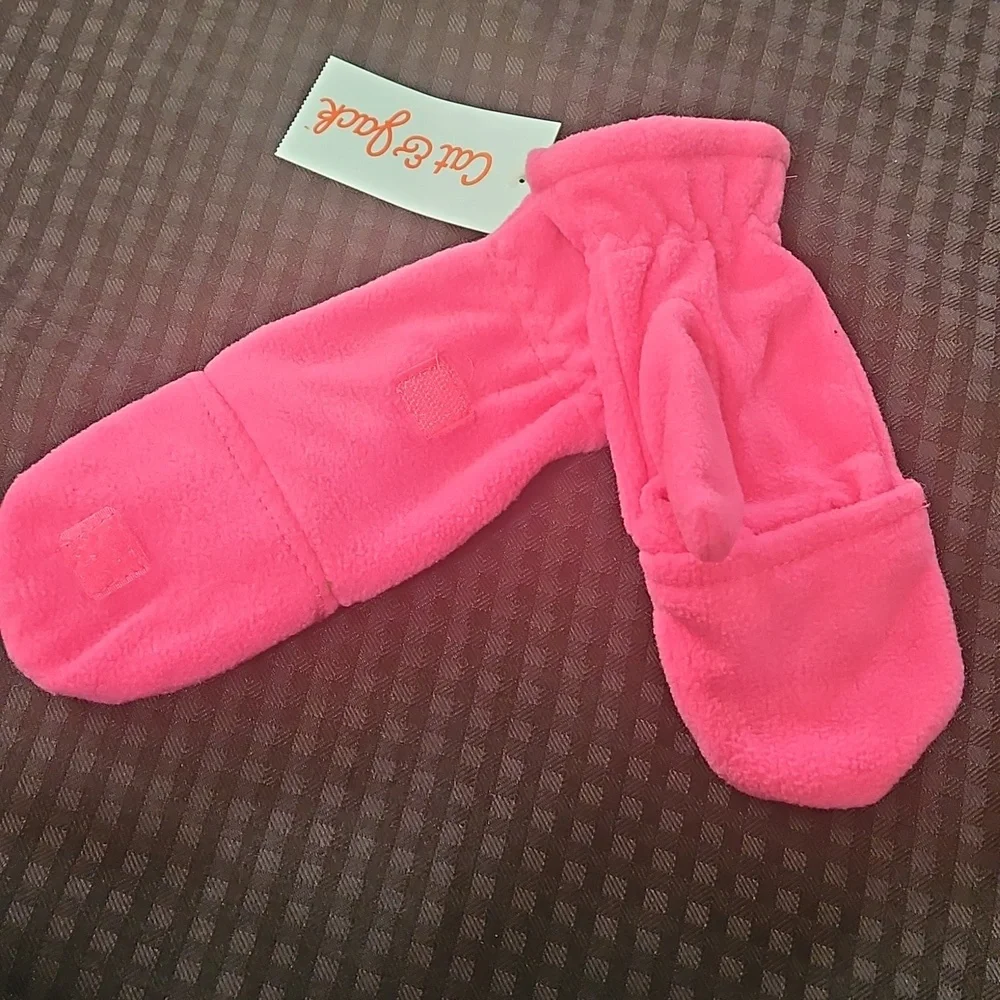 Cat & Jack, Pink, Fingerless Mittens, Sz 8-16